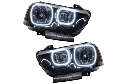Oracle LED Halo Headlights: 11-14 Dodge Charger w/o OEM HID (White SMD Single Color)