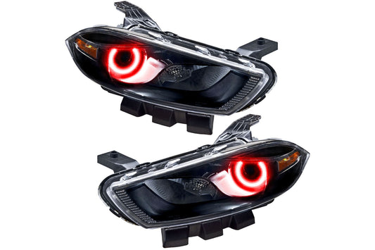 Oracle LED Halo Headlights: 13-16 Dodge Dart w/o OEM HID (Red SMD Single Color)