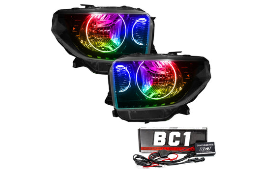 Oracle LED Halo Headlights: 14-19 Toyota Tundra (Dual Halo / ColorShift RGB / BC1 Controller)
