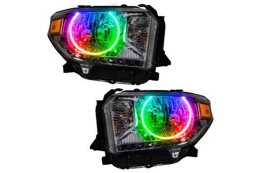 Oracle LED Halo Headlights: 14-19 Toyota Tundra (Single Halo / ColorShift RGB / Simple Controller)