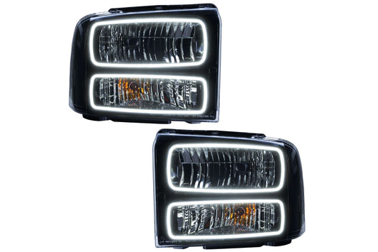 Oracle LED Halo Headlights: 2005 Ford Excursion (Black / White SMD Single Color)