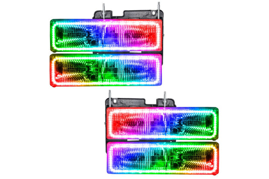 Oracle LED Halo Headlights: 92-99 GMC Yukon (ColorShift RGB / Simple Controller)