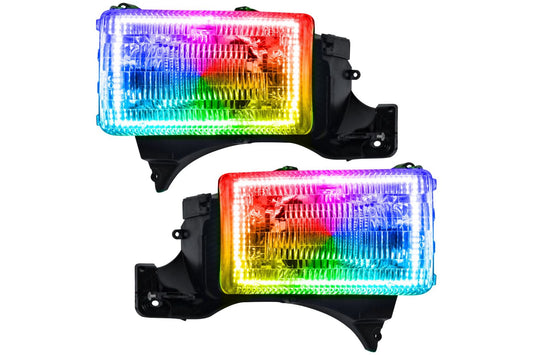 Oracle LED Halo Headlights: 94-02 Dodge Ram (ColorShift RGB / RF Controller)
