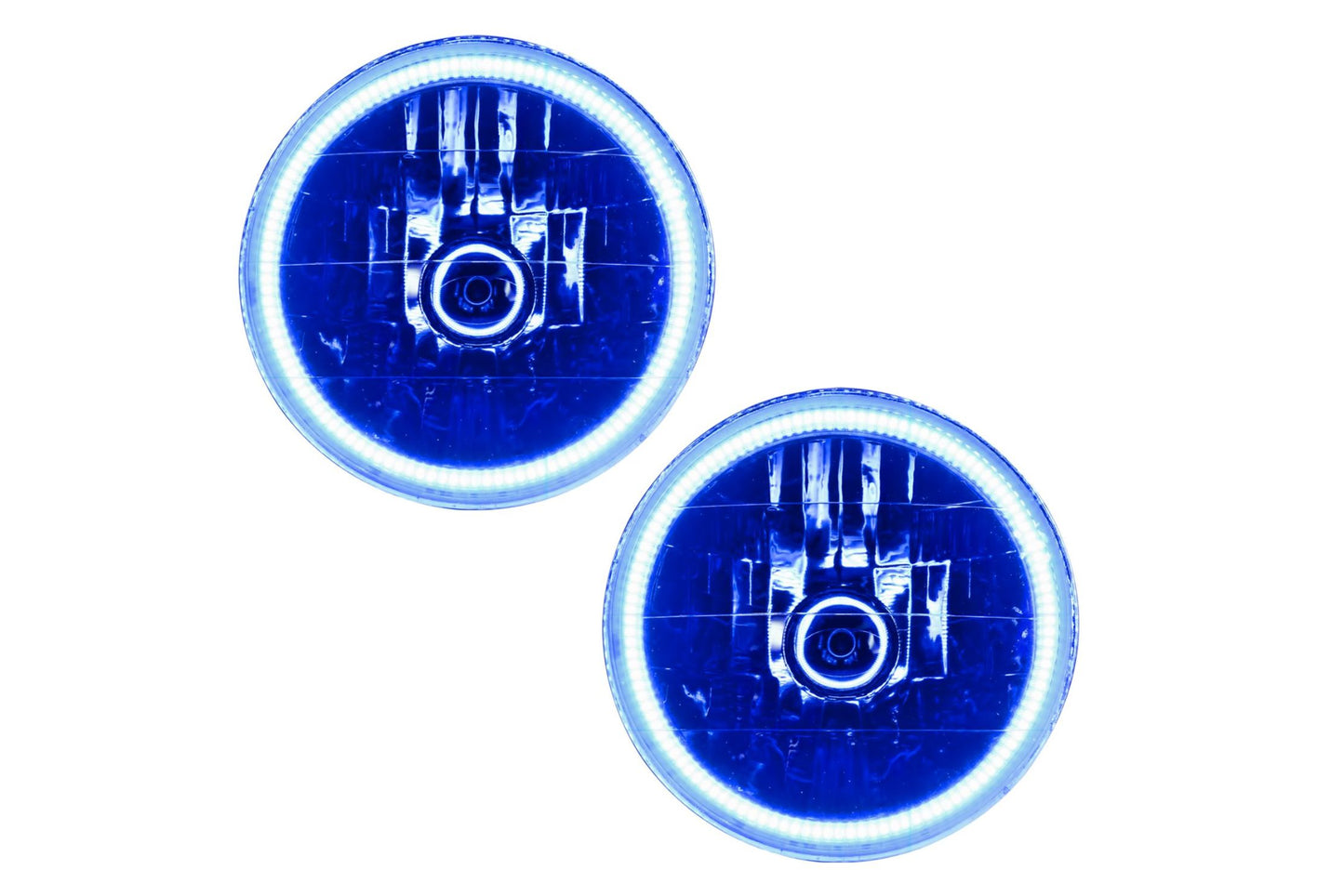 Oracle LED Halo Headlights: 97-06 Jeep Wrangler TJ (Blue SMD Single Color)